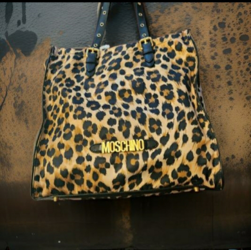 Moschino leopard tote